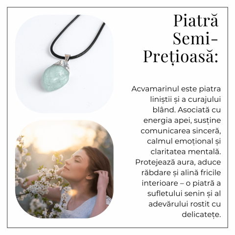 Colier cu Acvamarin pentru Calm, Claritate si Curaj [5]