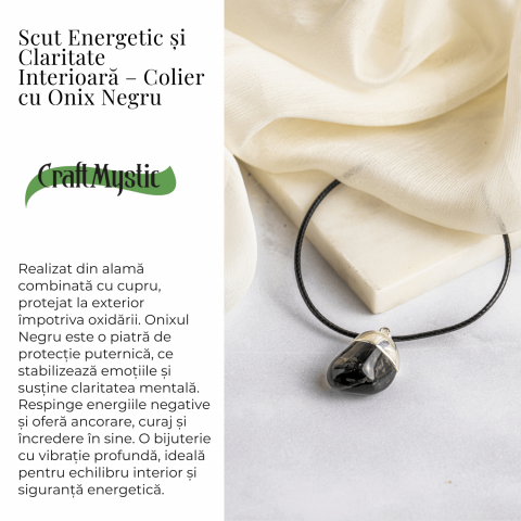 Colier cu Piatra Rulata de Onix Natural – Protectie si Forta [1]