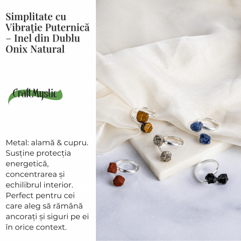 Simplitate cu vibratie puternica – Inel din dublu onix natural [2]
