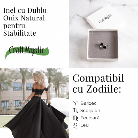 Simplitate cu vibratie puternica – Inel din dublu onix natural [4]