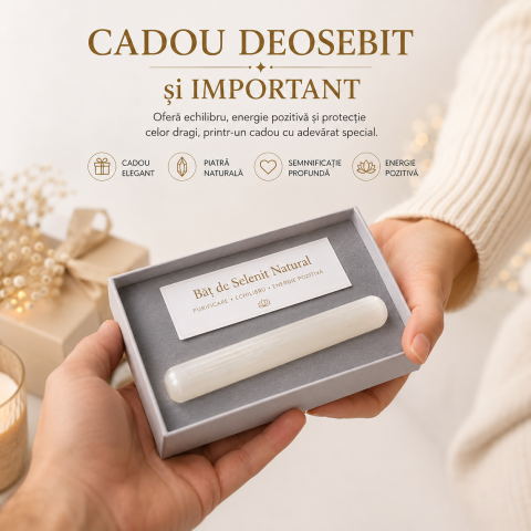 Bat din Selenit Natural – Purificare Energetica, Claritate si Echilibru Interior [5]