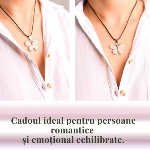 Colier ajustabil fluture cu ametist, ochi de tigru sau cuart roz – Protecție și Eleganță [5]