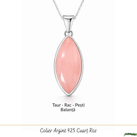 Colier Cuart Roz forma delica din Argint 925 – iubire de sine si feminitate blanda [4]