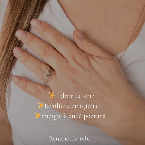 Inel Cuart Roz fatetat Lotus din Argint 925 – iubire de sine si echilibru interior [2]