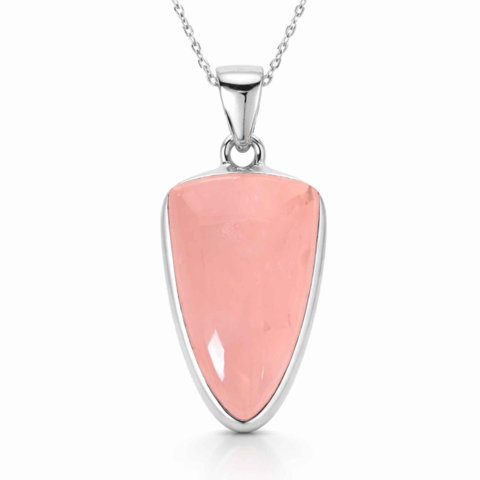 Incredere si Curaj - Colier Cuart Roz neregulat din Argint 925 – iubire de sine si echilibru emotional