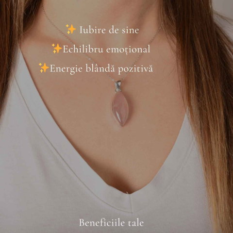 Colier Cuart Roz forma delica din Argint 925 – iubire de sine si feminitate blanda [2]