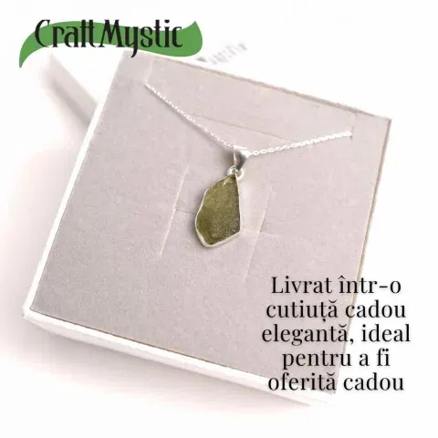 Colier din argint 925 cu moldavit natural – Claritate mentala si evolutie spirituala [3]