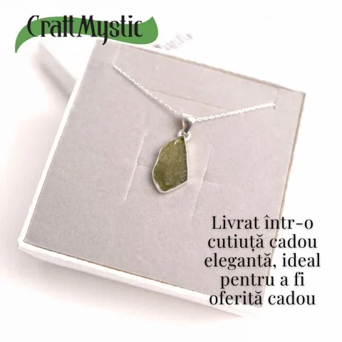 Colier din argint 925 cu moldavit natural – Transformare spirituala si protectie subtila [3]