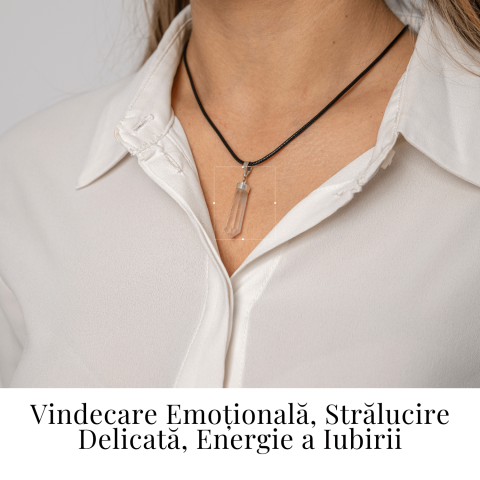 Colier Cuart Roz in Forma de Varf – Energie a Iubirii si Vindecare Delicata [1]