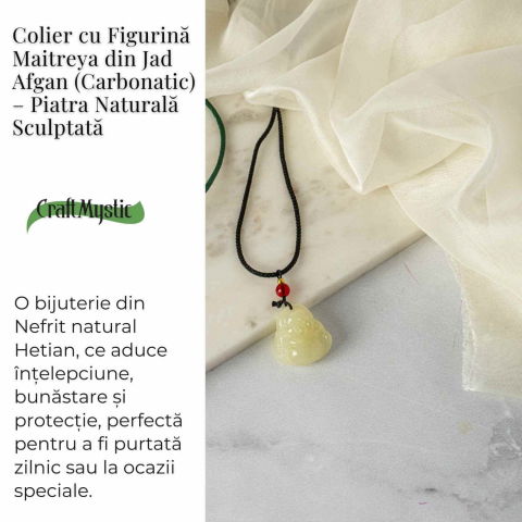 Colier Jad Afgan Natural cu Pandantiv Buddha Maitreya – Intelepciune si Protectie [2]