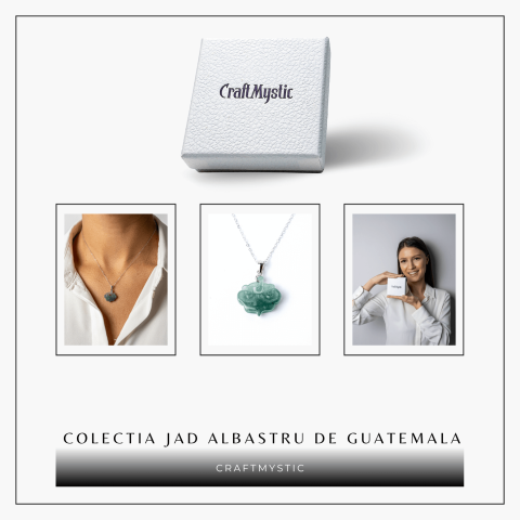 Colier Argint 925 cu Jad Albastru Sculptat Pixiu – Protectie, Echilibru si Prosperitate Interioara [7]