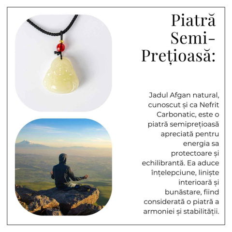 Colier Jad Afgan Natural cu Pandantiv Buddha Maitreya – Intelepciune si Protectie [5]