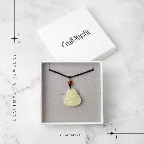 Colier Jad Afgan Natural cu Pandantiv Buddha Maitreya – Intelepciune si Protectie [6]