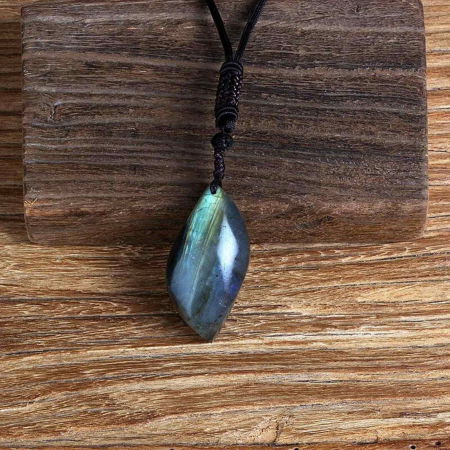 Colier cu Labradorit Natural 5 cm in Forma de "Strop de Ploaie" Piatra Intuitiei si Meditatiei [1]