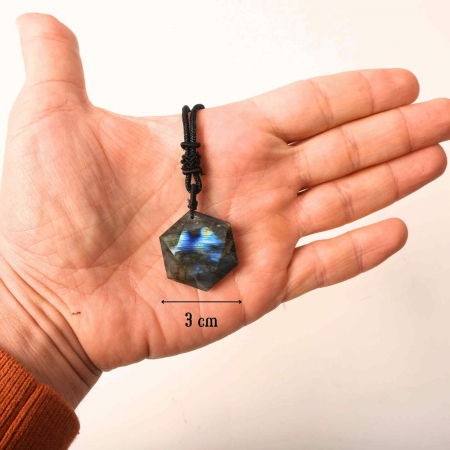 Colier Amuleta cu Hexagrama din Labradorit Natural - Dezvaluie-ti Puterile Magice [1]