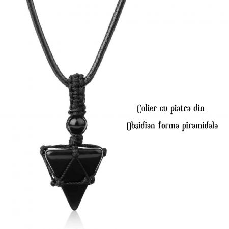 Colier Terapeutic din Obsidian sub Forma de Piramida [3]