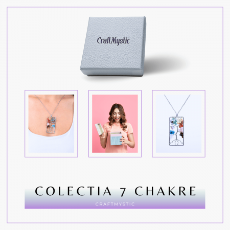 Colier dreptunghiular ajustabil cu arborele vietii si pietre pentru chakre - Echilibru si Armonie [7]