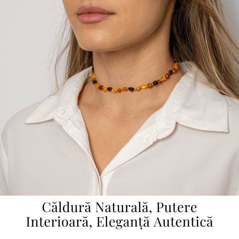 Colier Natural din Chihlimbar Multicolor – Galben si Maro Rosiatic pentru Protectie, Energie si Echilibru [2]
