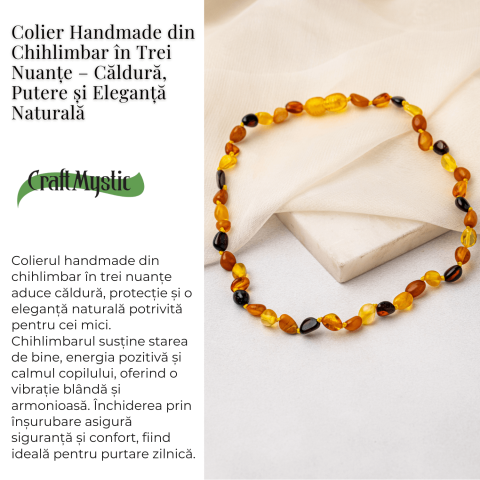 Colier Natural din Chihlimbar Multicolor – Galben si Maro Rosiatic pentru Protectie, Energie si Echilibru [1]
