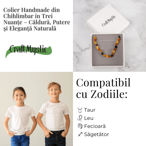 Colier Natural din Chihlimbar Multicolor – Galben si Maro Rosiatic pentru Protectie, Energie si Echilibru [3]