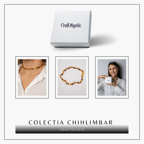 Colier Natural din Chihlimbar Multicolor – Galben si Maro Rosiatic pentru Protectie, Energie si Echilibru [7]