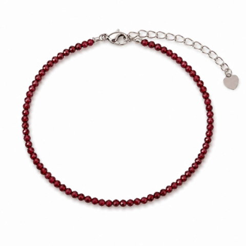 Bijuterii Semiprețioase - Bratara eleganta cu Granat Natural Fatetat 3 mm – Pasiune si Eleganta Naturala