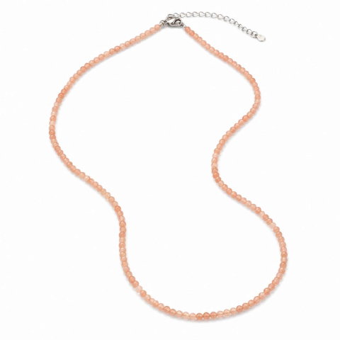 Piatra Soarelui - Colier fin tip Choker cu Piatra Soarelui Fatetata Rotunda 2 mm – Bucurie si Eleganta  Naturala