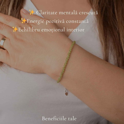 Bratara Fina cu Peridot Fatetat 3 mm – Prosperitate si Energie Pozitiva [2]