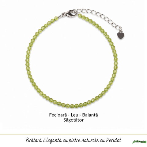 Bratara Fina cu Peridot Fatetat 3 mm – Prosperitate si Energie Pozitiva [4]