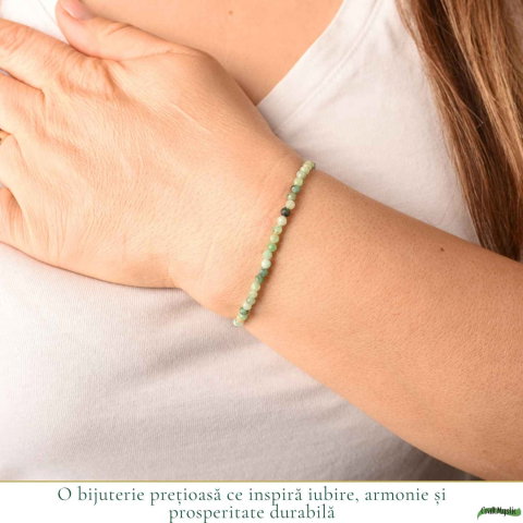 Bratara Fina cu Smarald Fatetat 3 mm – Iubire, Armonie si Prosperitate [1]
