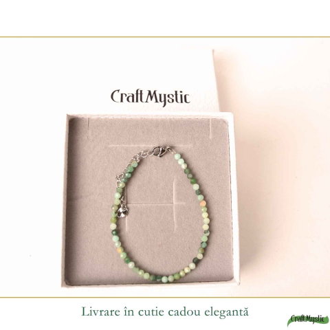 Bratara Fina cu Smarald Fatetat 3 mm – Iubire, Armonie si Prosperitate [5]