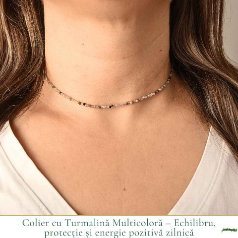 Colier Choker cu Turmalina Multicolora Fatetata 2 mm – Armonie si Eleganta Naturala [1]