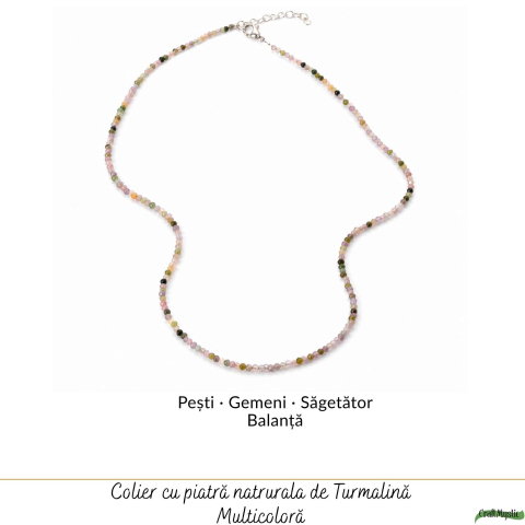 Colier Choker cu Turmalina Multicolora Fatetata 2 mm – Armonie si Eleganta Naturala [4]