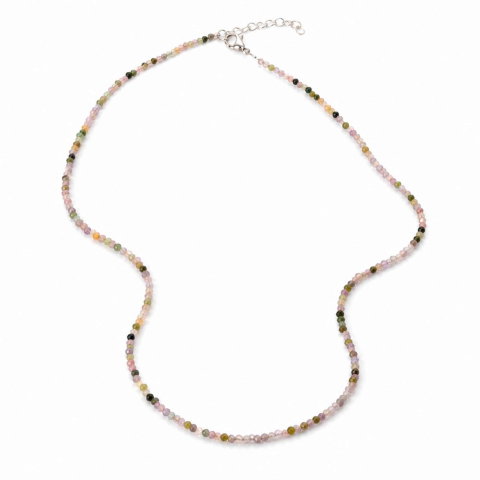Pesti - Colier Choker cu Turmalina Multicolora Fatetata 2 mm – Armonie si Eleganta Naturala