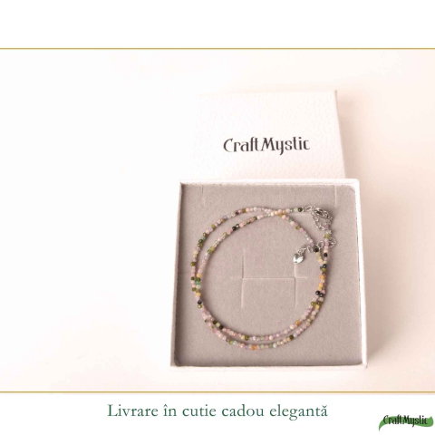 Colier Choker cu Turmalina Multicolora Fatetata 2 mm – Armonie si Eleganta Naturala [5]