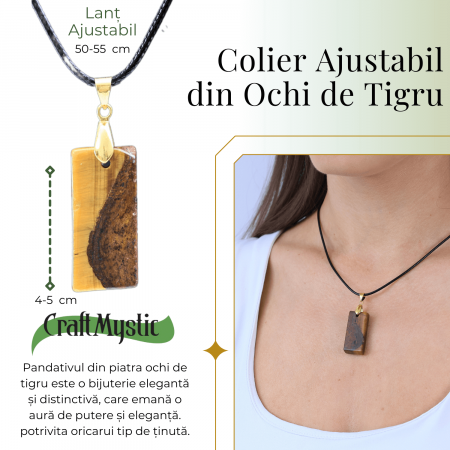 Colier cu Ochi de Tigru forma neregulata pentru Protectie si Energie Pozitiva [3]