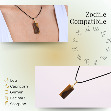 Colier cu Ochi de Tigru forma neregulata pentru Protectie si Energie Pozitiva [4]