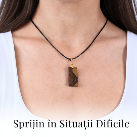 Colier cu Ochi de Tigru forma neregulata pentru Protectie si Energie Pozitiva [1]