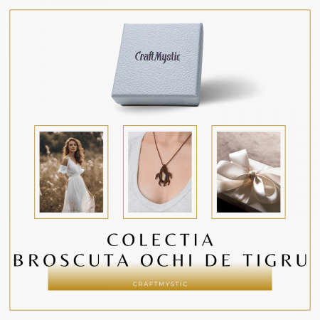 Colier Ajustabil Handmade cu Cristal de Ochi de Tigru in Broscuta Impletita – Lungime Maxima 45 cm [6]