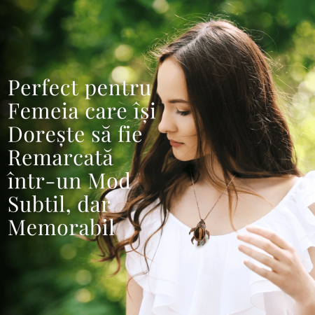 Colier Ajustabil Handmade cu Cristal de Ochi de Tigru in Broscuta Impletita – Lungime Maxima 45 cm [7]