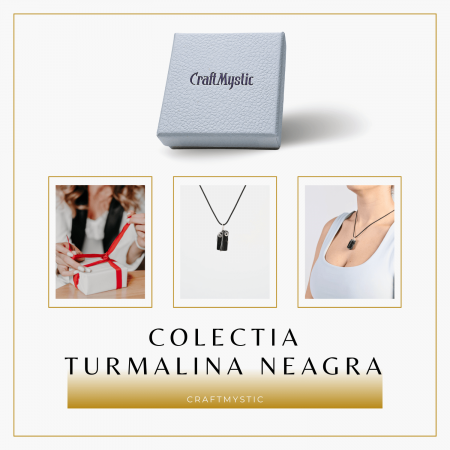 Colier Ajustabil cu Pandantiv din Turmalina Neagra Infasurata in Sarma, 25mm [7]