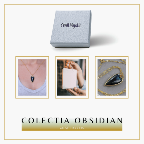 Colier Auriu Ajustabil cu Pandantiv Inima Labradorit Natural [7]