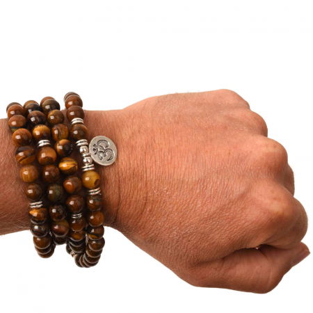 Colier cu pandativ din Ametist natural invelit cu sarma model Arborele vietii si margele 8mm - Cadou pentru mame, iubita