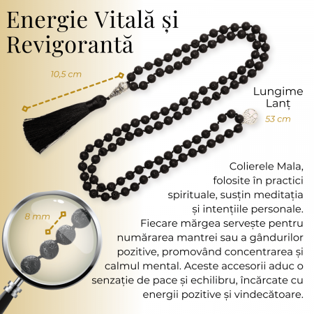 Colier Mala din Roca Vulcanica Naturala 8MM cu 108 margele [1]