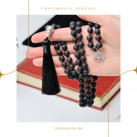 Colier Mala din Roca Vulcanica Naturala 8MM cu 108 margele [2]