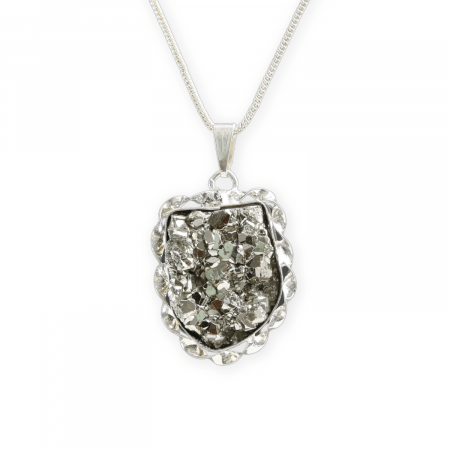 Brățări - Colier Elegant cu Piatra Naturala de Pirita - Protector al Bunastarii si Prosperitatii