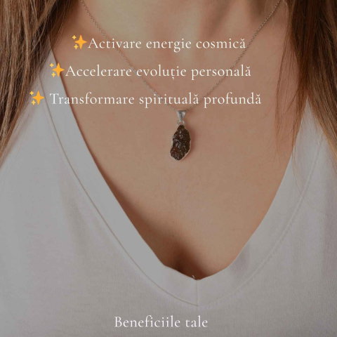 Colier Moldavit Brut Neuniform Argint 925 – Energie si Claritate Interioara [2]