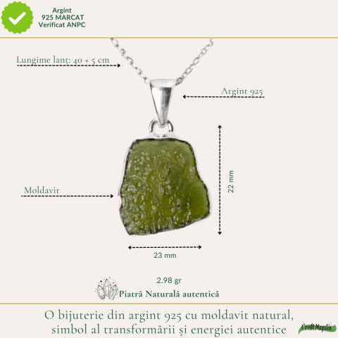 Colier argint 925 cu moldavit brut neuniform – transformare si claritate interioara [3]