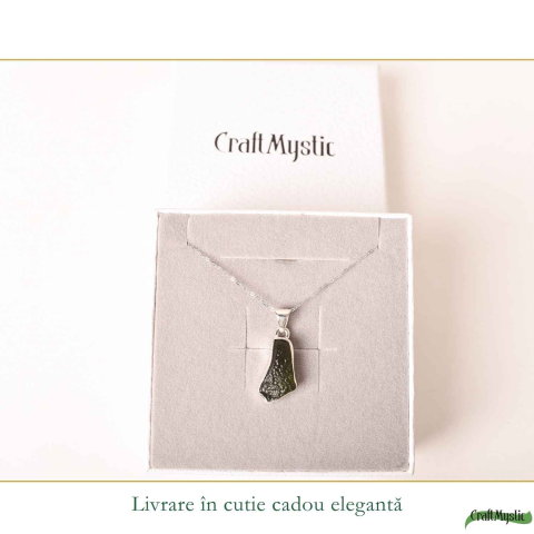 Colier argint 925 cu moldavit brut neuniform – energie si transformare autentica [5]