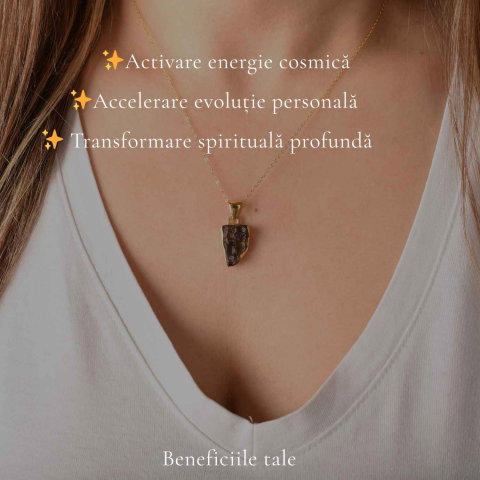 Colier Moldavit Brut Neuniform Argint 925 Placat Aur – Energie si Transformare Interioara [2]